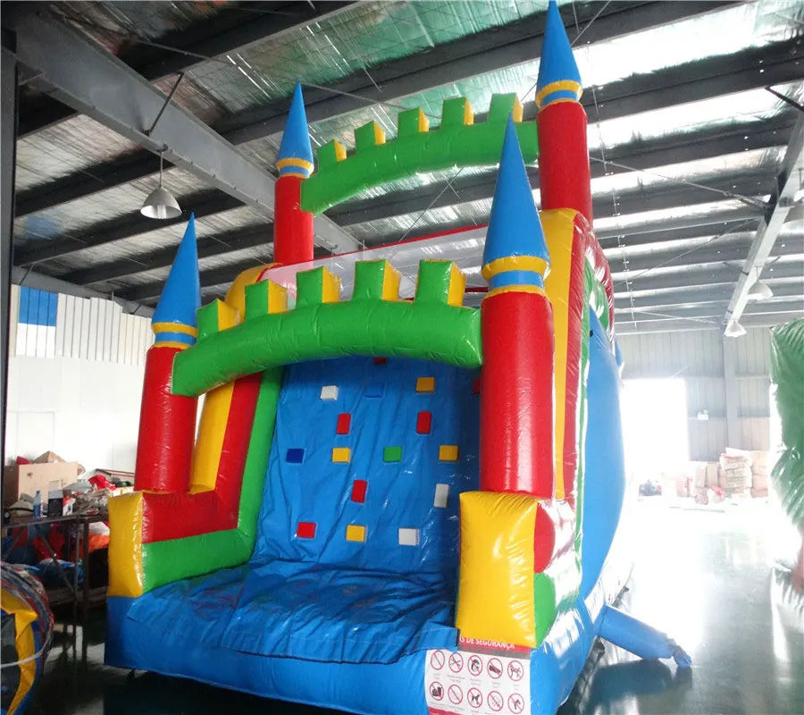 China factory customzied PVC amusement park giant inflatable bouncer dry Climbing slide with blower