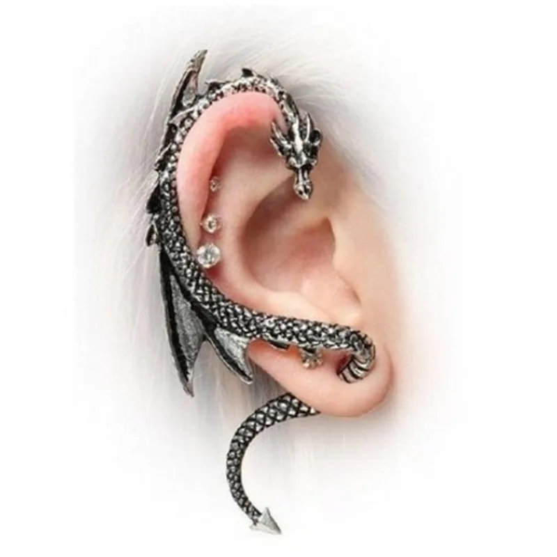 1pc/lot New Retro Vintage Gothic Crystal Dragon Ear Cuff Earring Wrap