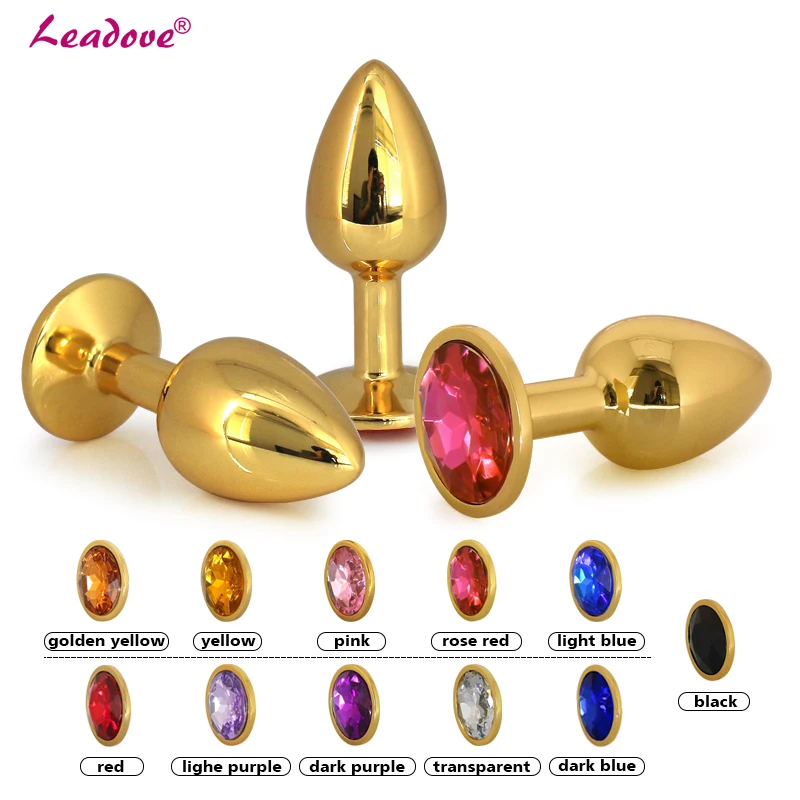 10 Pcslot Mini Size Gold Metal Crystal Jewelry Anal Butt Plug Anal