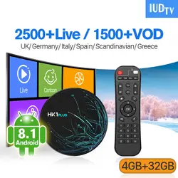 IP tv Италия, Испания, Швеция IUD tv HK1 PLUS Android 8,1 4G + 32G BT двухдиапазонный wifi греческий скандинавский Испания Италия IP tv 1 год IPTV приставка