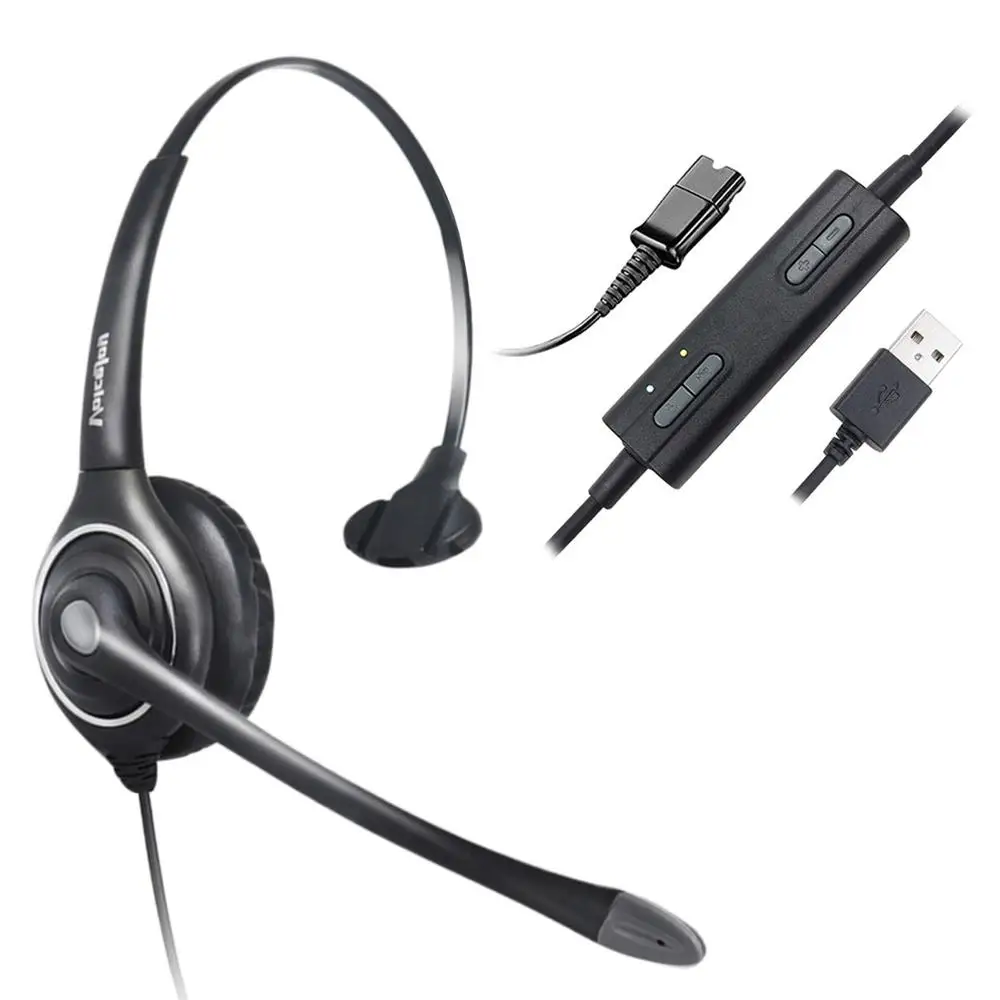 Проводные наушники с USB разъемом для ноутбука ПК компьютера колл центра