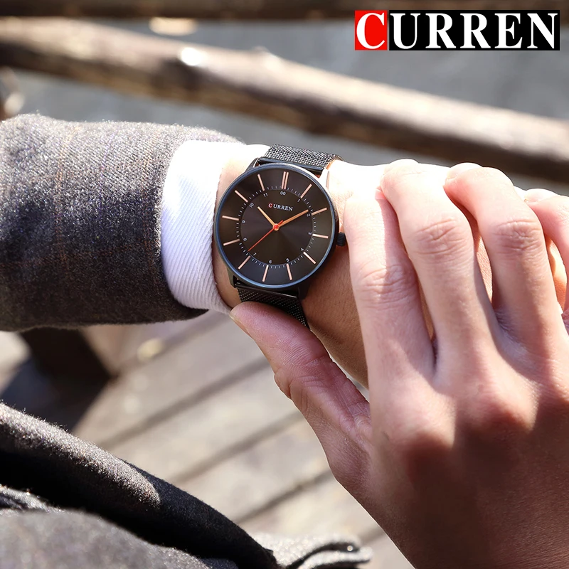 

CURREN New Fashion Simple style Business Men Watches Ultra-thin Quartz Male Wristwatches Waterproof Clock Relogio Masculino