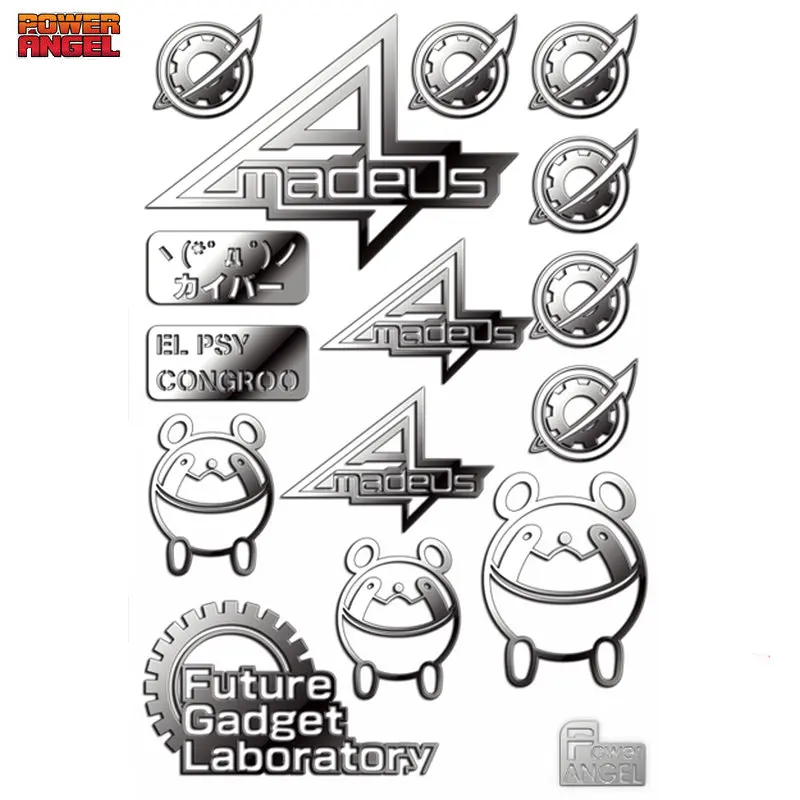 

15pcs/set Janpanese Anime Steins Gate 3D Metal Stickers for Phone Sticker Laptop Decal DIY Toy Stickers