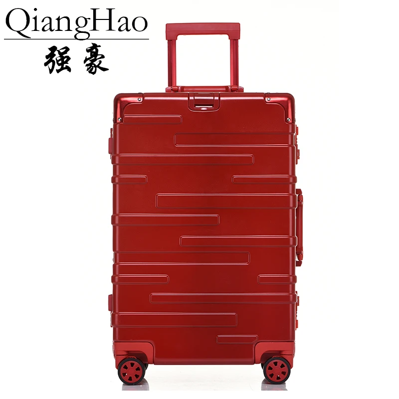 QiangHao бренд Алюминий рамка и тяги и PC TSA царапинам путешествия дело тележки подвижного багажные сумки чемодан с колесами