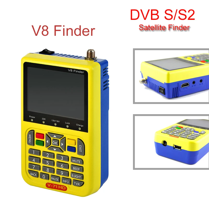 [Genuine]V8 Finder DVB-S/S2 High Definition Support 1080P HD MPEG-4 With 3.5 inch LCD Display Satellite Signal Finder