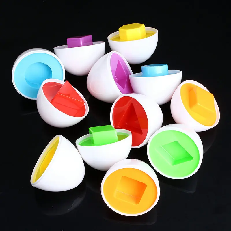 6 Pairings Smart Egg Shape Blocks Child Educational Toys Capsule Study