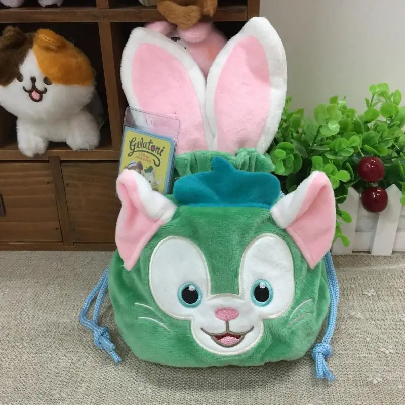 

New Duffy Bear Friends Gelatoni Cat Cosmetic Bag Cartoon Duffy Bear Plush Purse Bag Drawstring Bag Storage Phone Bag Girls Gift