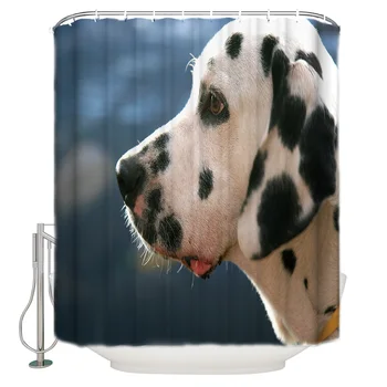 

Dalmatian Spot Dog Extra Long Fabric Bath Shower Curtains Bathroom Decor Sets with Hooks