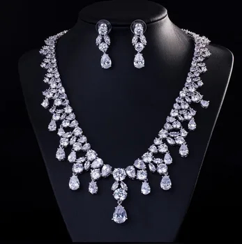 

Fashion trendy 925 sterling silver jewelry set for Wedding stud earring necklace pendant women jewelry anniversary gifts J4784