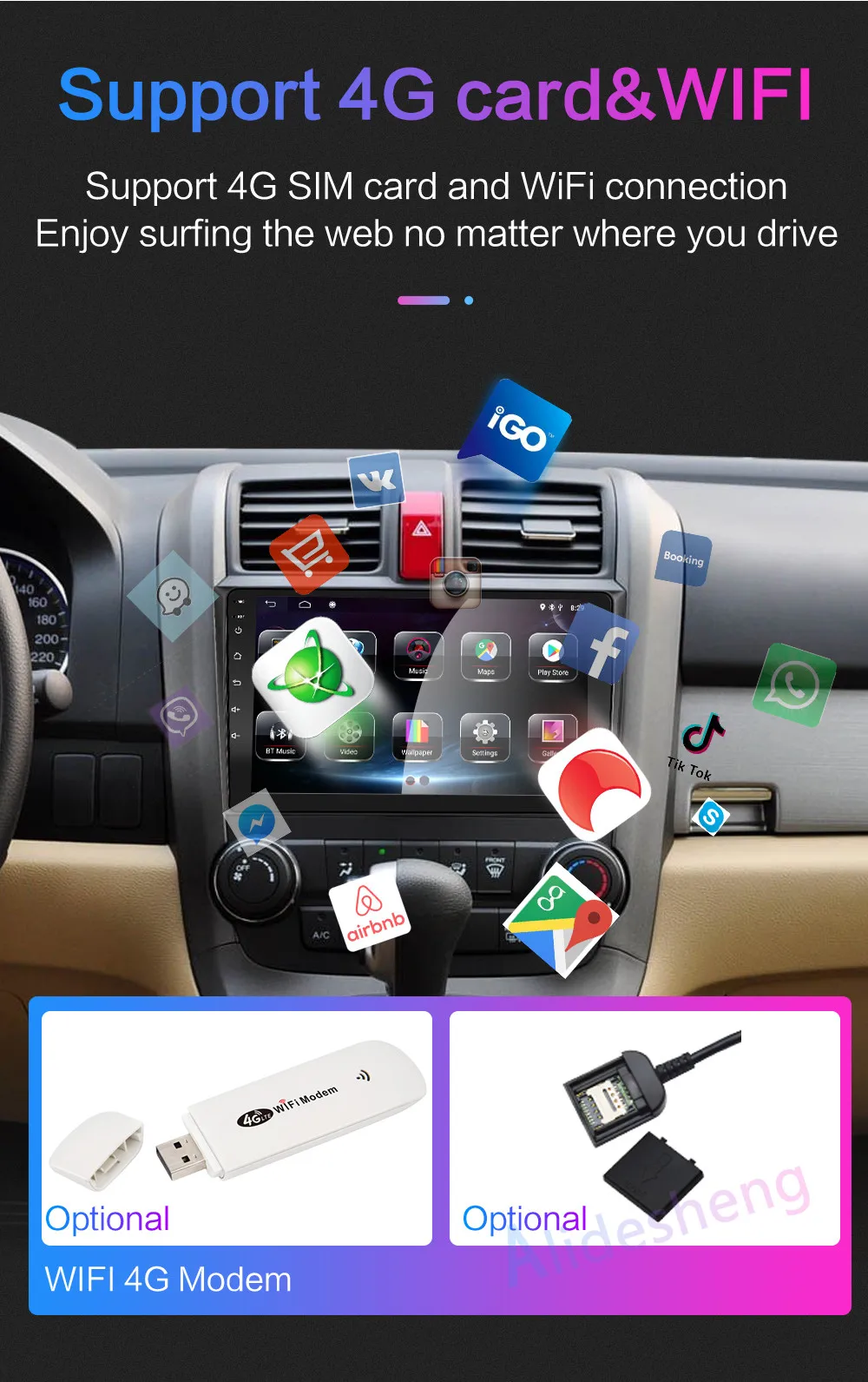 4G Android 8,1 Автомобильный мультимедийный плеер для Honda CR-V CRV 2006 2007 2008 2009 2010 2011 для стерео-Радио автомобильной BT GPS навигация 2 din