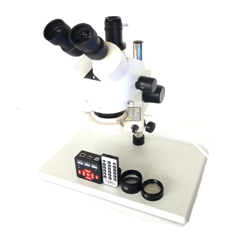 

Big size base stand 3.5X-90X Trinocular Stereo Microscope Binocular Continuous Zoom+ 21MP 1080P HDMI USB Industrial Video Camera