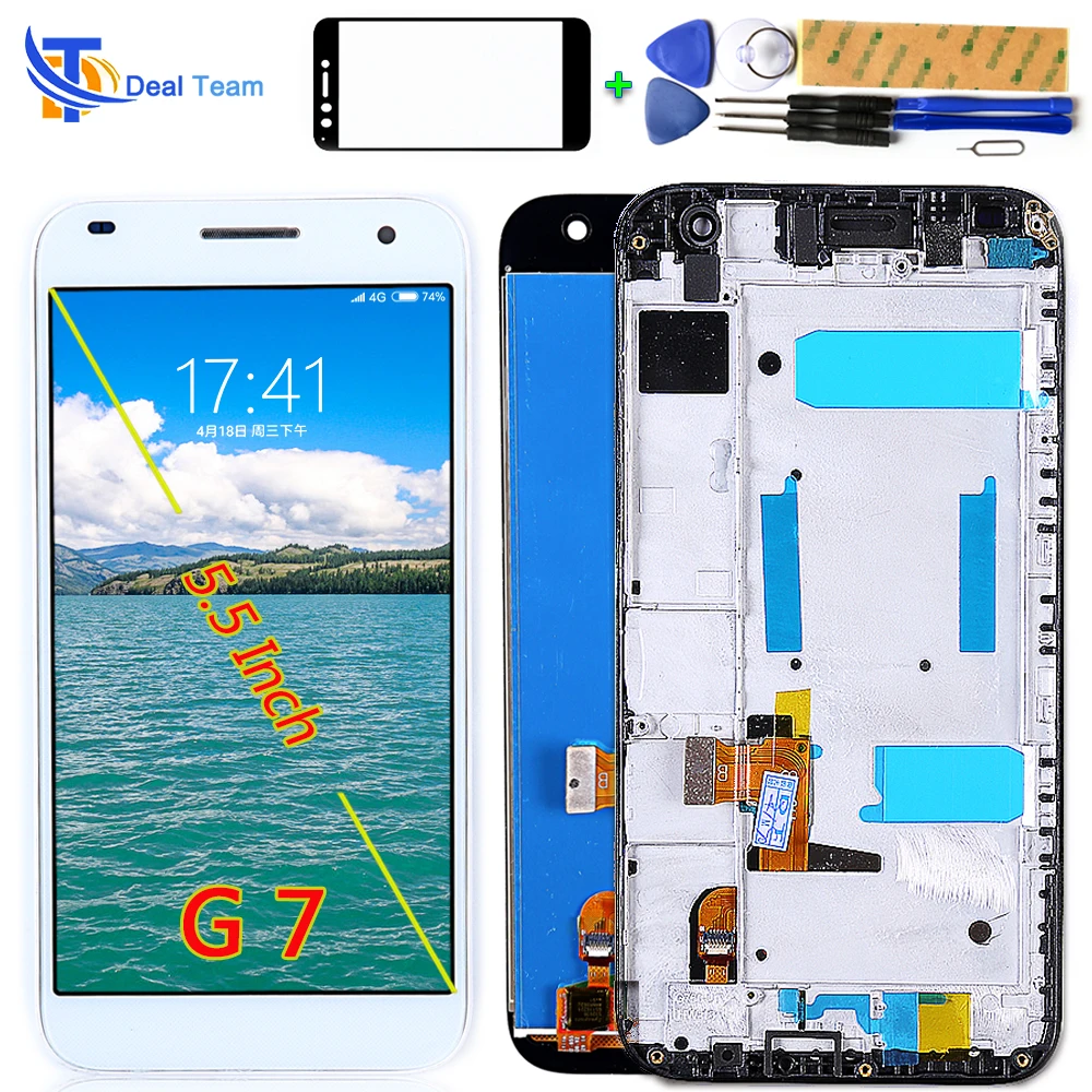 

Deal Team IPS LCD display for Huawei G7 5.5 inch Touch Screen 1280*720 Digitizer Assembly Frame with Free Tempered Glass Tools