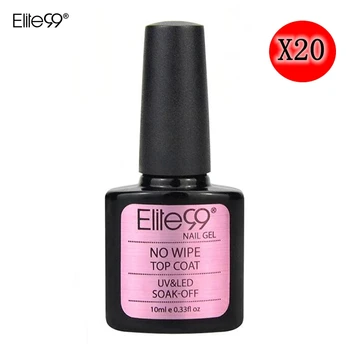 

Elite99 20 Pieces Non-Cleansing Topcoat Nails Gel Polish Sealer No Clean Gel Liquid UV LED Soak Off No Wipe Top Coat 10ml
