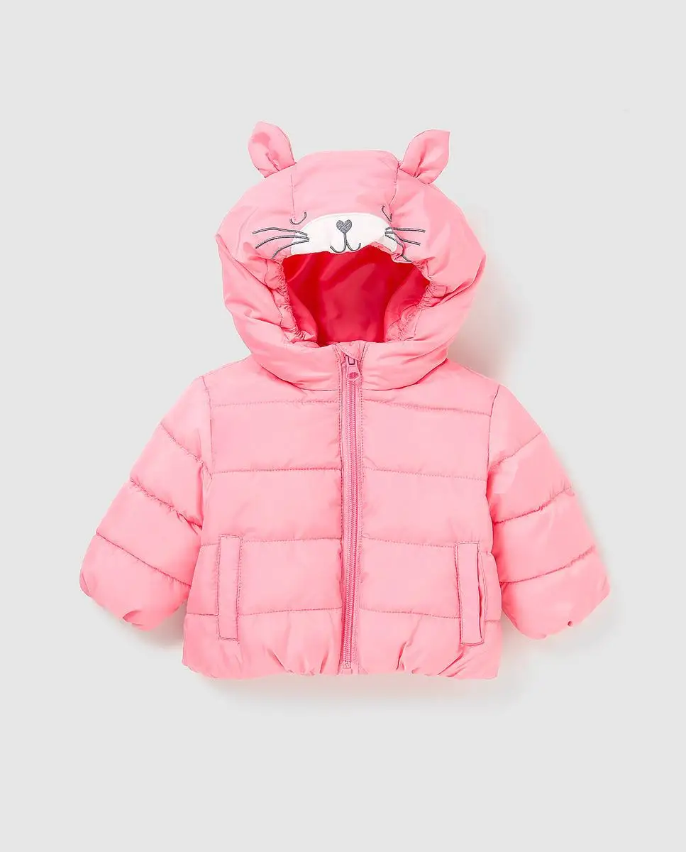 Freestyle Parka de Bebé Rosa con Detalle de Orejas Cara de Animal en la Capucha Acolchada Moda El Corte Inglés|Plumíferos y - AliExpress