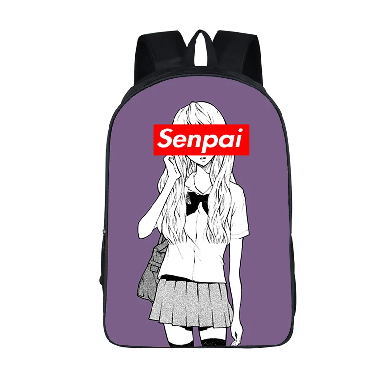 Sugoi Senpai аниме Waifu персонализированные шикарные школьные сумки с принтом для подростков школьный рюкзак женская сумка для книг - Цвет: 16sugoi10
