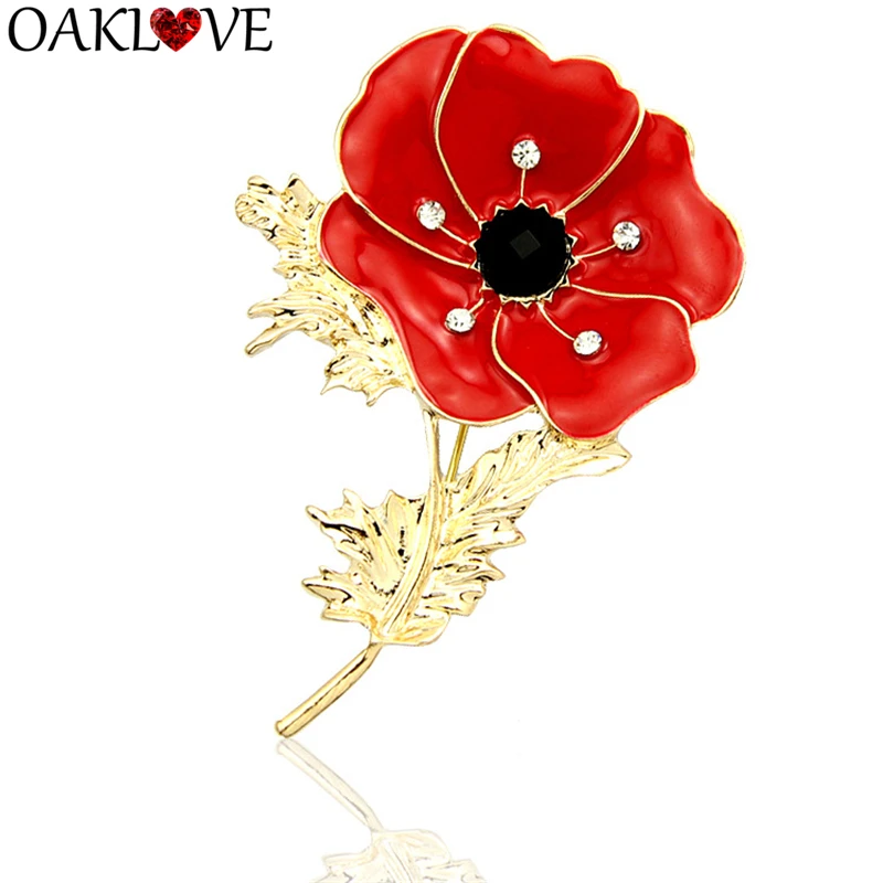 

Poppy flower rhinestone brooch suit sweater brooches accessories European and American fashion jewelry