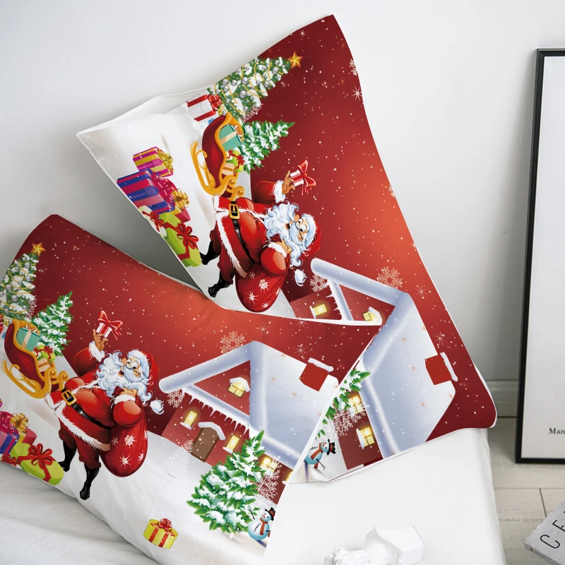 3D HD пользовательские наволочки Чехлы на подушку 50x70x50x75 50x80x70x70 декоративная наволочка Рождество красный Санта постельное бельё Санта - Цвет: 02