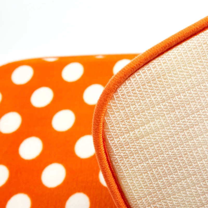 Dot Bathroom Mats Foam Memory Orange Bath Mat Polyester Carpet