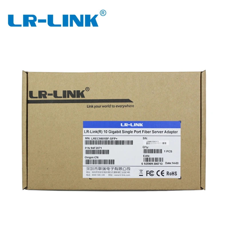 LR LINK 9801BF SFP + 10 Гб NIC Ethernet карта PCI Express волоконно оптическая Сетевая Lan адаптер Intel