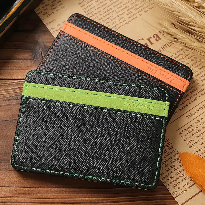

New Arrival Magic Wallet New Mens MONEY Clips for Men Purse Orange & Green Card Wallet