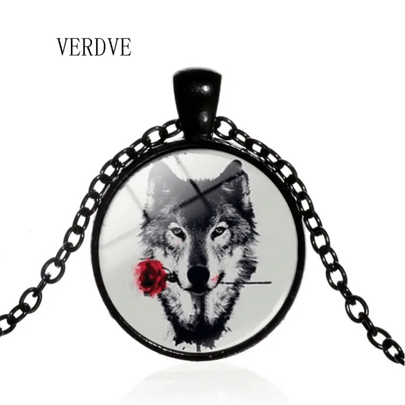 2018 NEW 3 / Color Jewelry Fashion Crystal Necklace Time Wolf Totem Pendant Necklace Men's Necklace 2018 NEW 3 / Color Jewelry Fashion Crystal Necklace Time Wolf Totem Pendant Necklace Men's Necklace