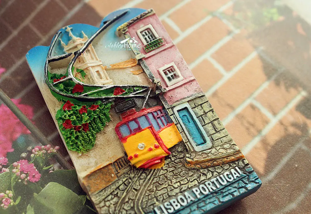 Lisboa, Лиссабонский трамвай, Португалия туристический сувенир 3D Смола декоративный магнит для холодильника ремесло подарок