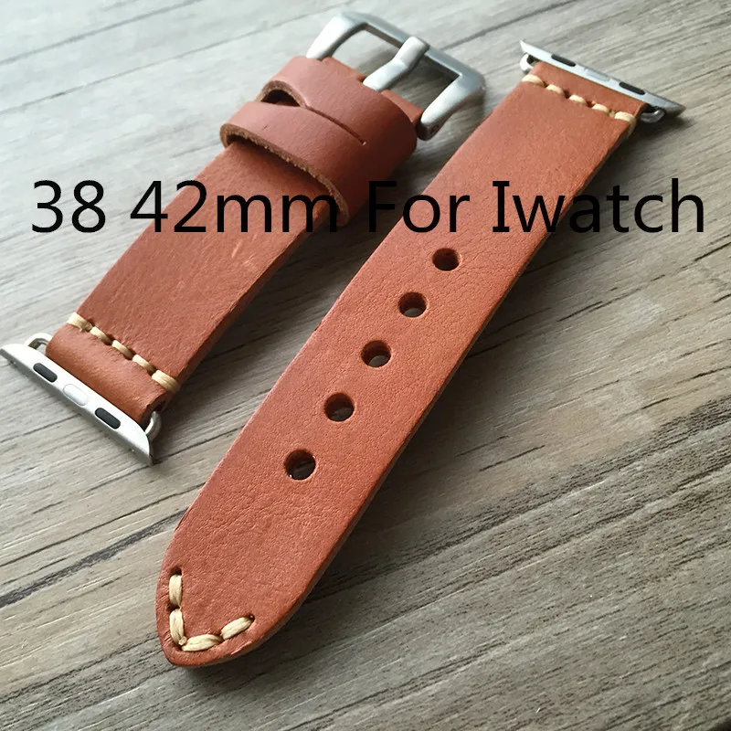38mm 42mm Apple Watch Band Handmade Soft Genuine Leather Watch Strap For Iwatch Apple Watch With