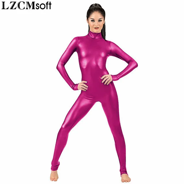 Women Metallic Long Sleeve Catsuit #6