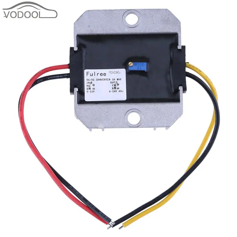 

Aluminum Alloy DC-DC Converter 3A Max 5-22V to 6-24V Voltage Step Up Booster Power Converter Regulator 95% Conversion Rate