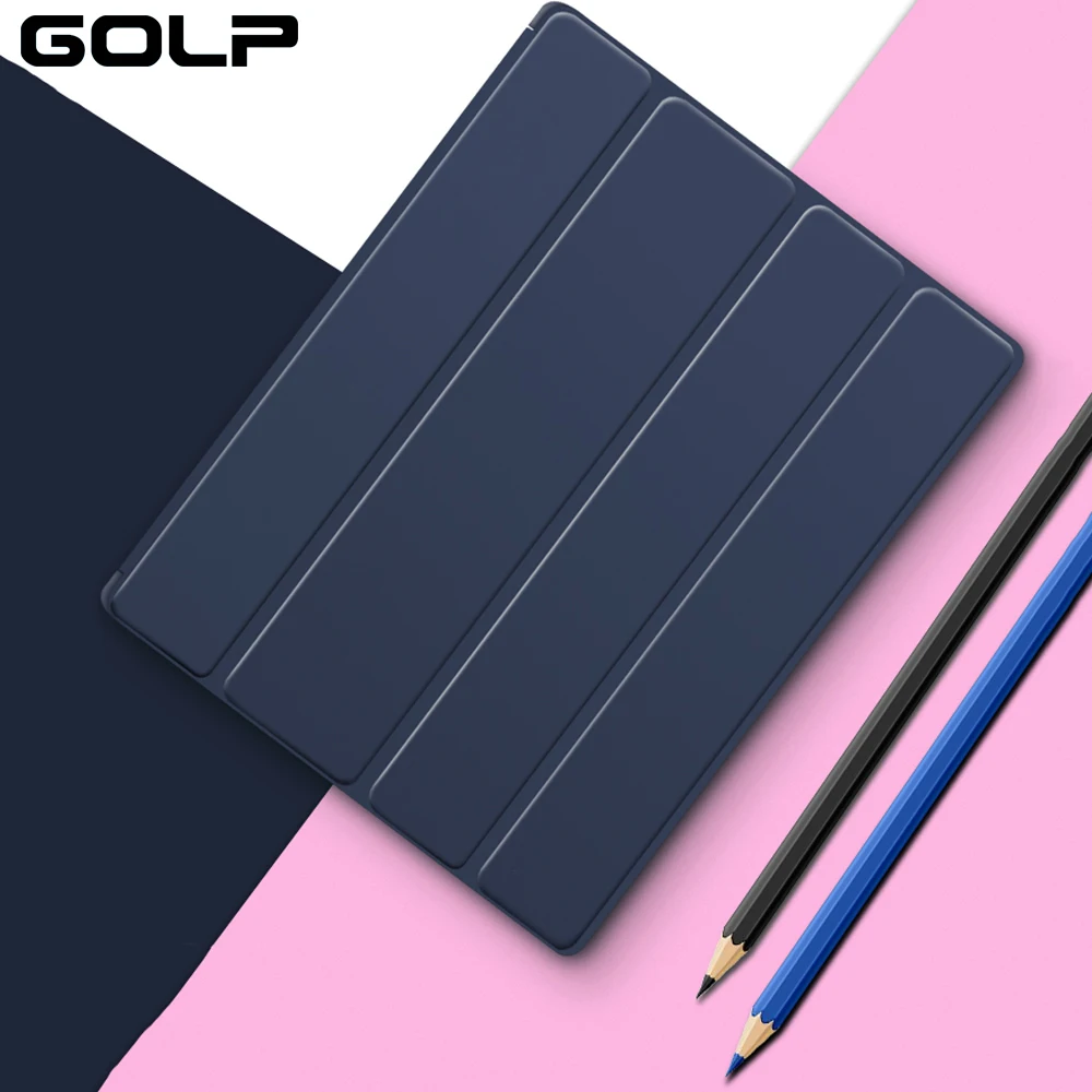 

Case for iPad 4 3 2 Case, GOLP Shockproof Transparent PC Back Stand PU Leather Smart Cover for iPad 2 3 4 Case