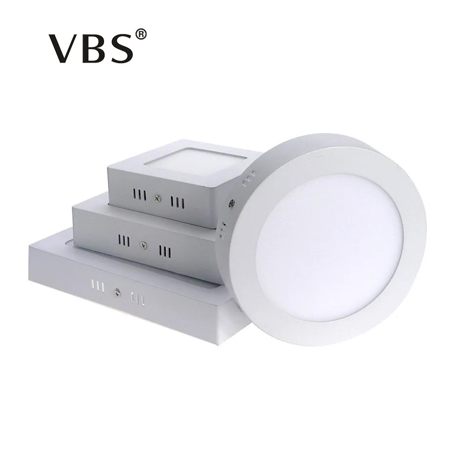 

Surface Mounted Led Panel Downlight 6w 12w 18w Round/Square LED Ceiling Lamp AC85-265V LED Panel Light SMD2835 CE ROHS UL