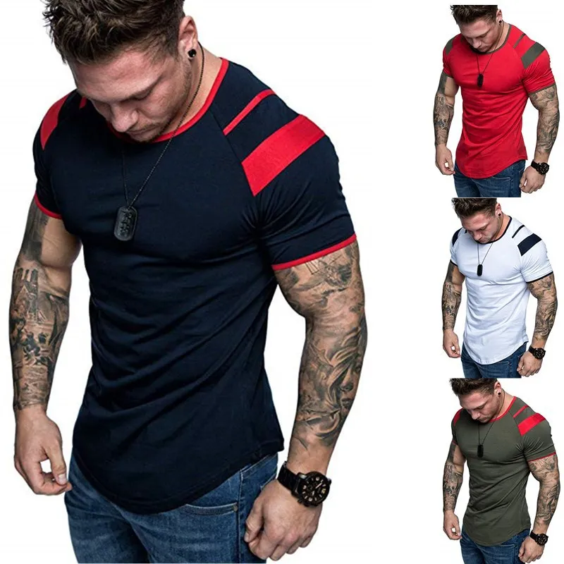 

GITF Men Running Breathable t shirt Gym Fitness Workout Training Short sleeve T-shirts Male Jogging Slim Quick dry Tee Tops Man