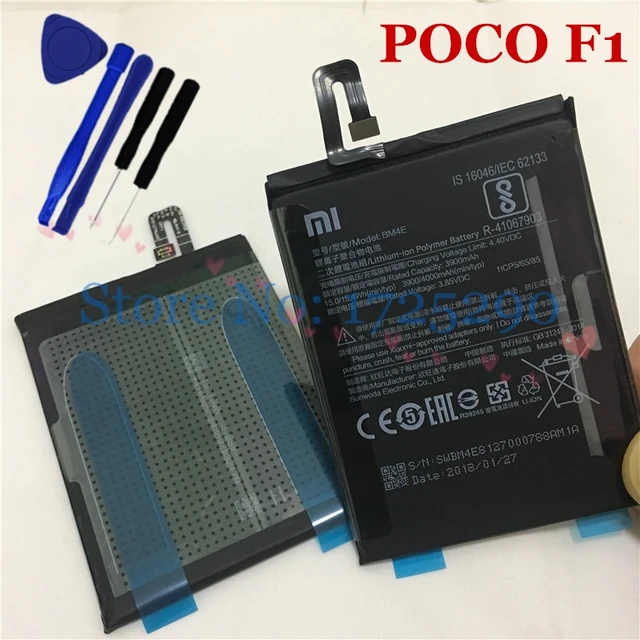 New Real 4000mAh BM4E Battery For Xiaomi Pocophone F1 Poco F1in Mobile