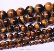 Contas Olho de tigre Rodada 6-12 Selecionável Tamanho mm, amarelo Contas de Pedra Naturais Para Fazer Jóias Pulseira Diy Strand Frete Grátis