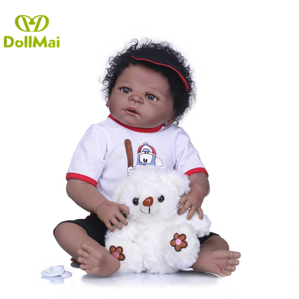 

dollmai Realist 55 cm full Silicone Vinyl Bebe dolls 22''Baby Doll Fashion Newborn Dolls Smile Boy For Kids Best Gift Playmates