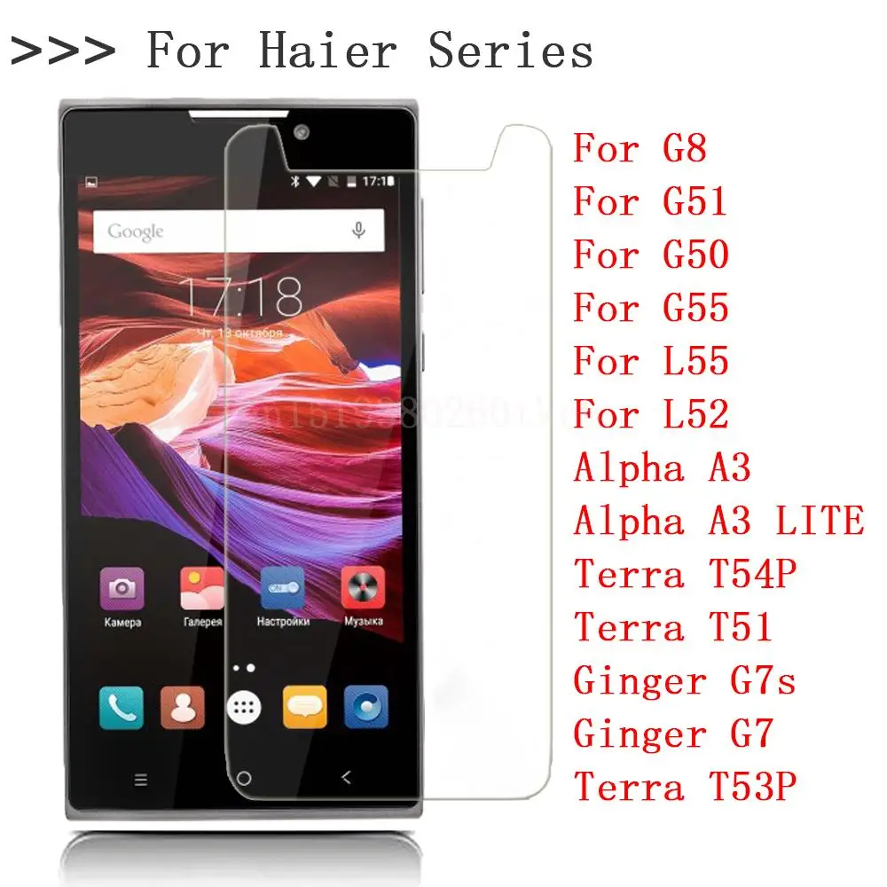 

Закаленное стекло для Haier Terra T51 T54P T53P Alpha A3 LITE G8 G51 G50 Ginger G7s G7 G55 L55 L52, защитная пленка для экрана из закаленного стекла