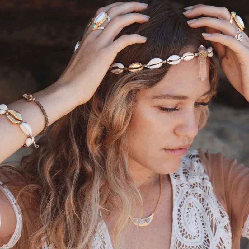 Boho pulseira feminina натуральная большая раковина Каури Пука браслет браслеты для женщин Подарочная бижутерия ювелирные изделия богемные браслеты