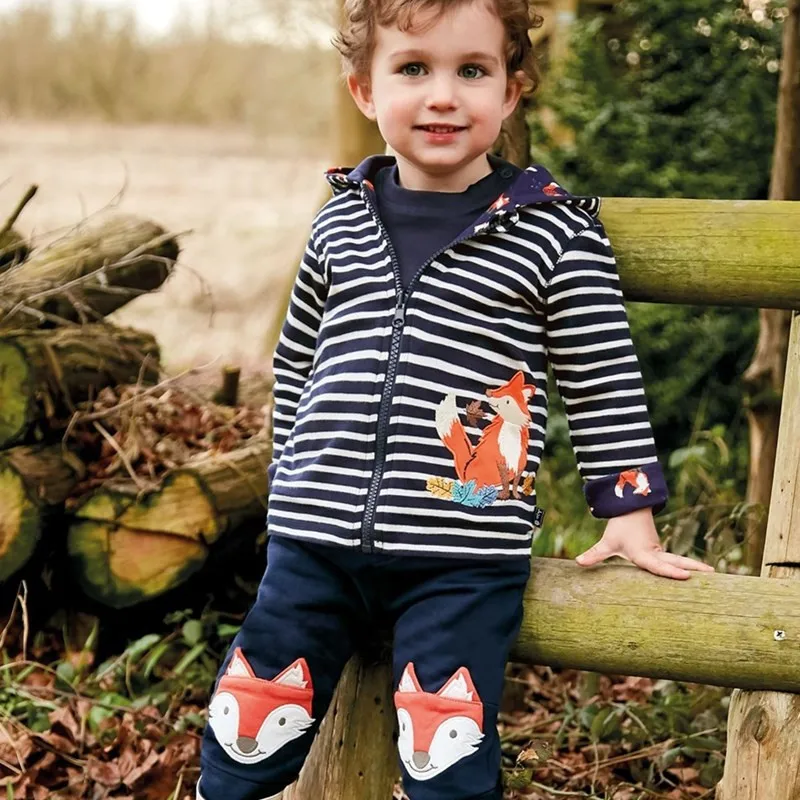 Спортивные штаны с аппликацией в виде лисы для маленьких мальчиков; сезон осень-зима; детская одежда; штаны с изображением животных; брюки для мальчиков и девочек
