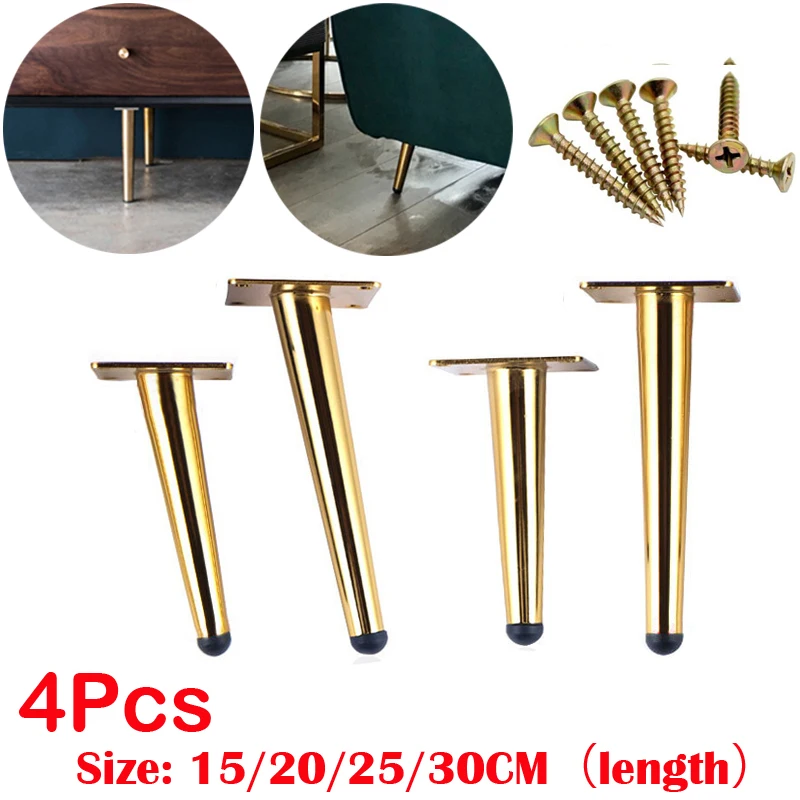 

4Pcs Stainless Furniture table legs Load 900KG TV Cabinet Foot Sofa Leg Hardware Cabinet feet 15/20/25/30CM Tapered Leg