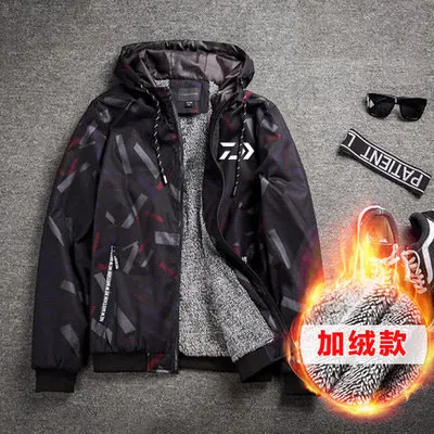 

2018 NEW DAIWA Fishing Autumn And Winter DAWA clothes Plus velvet Windproof Keep warm outdoors sports light DAIWAS Free shipping