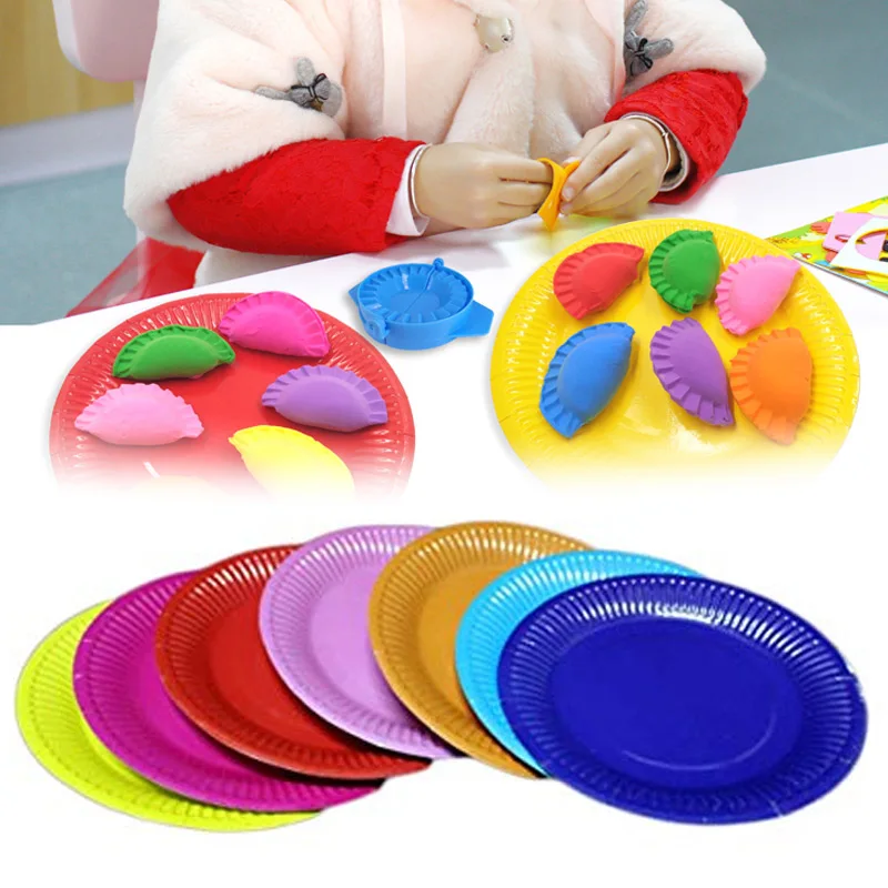 

2019 Paper Plates Plain Solid Colours Disposable Dish Economic Dishes Party Tableware for Birthday Drop Shipping