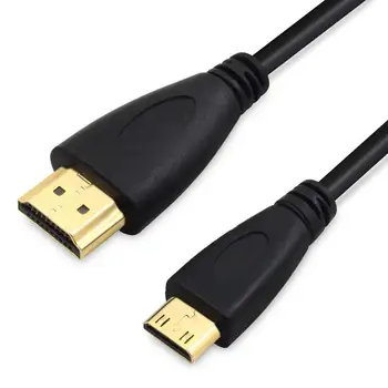 

300PCS/lot 3m 10FT 1.4v High Quality MINI HDMI TO HDMI Cable Lead C to A Gold plated 3D HDTV