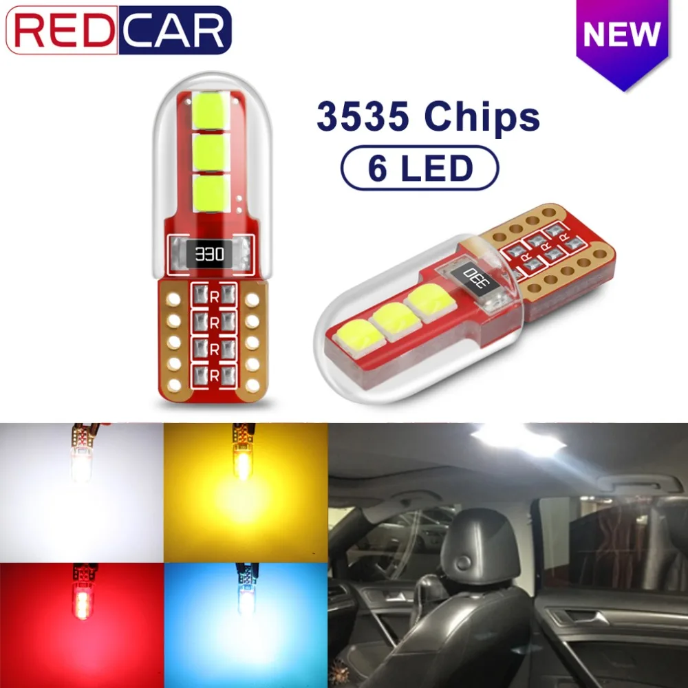 2 шт. T10 Светодиодная лампа W5W WY5W 168 194 6SMD 3535 автомобильный интерьерный светильник Поворотная боковая купольная лампа для чтения номерной знак светильник Авто габаритная лампа