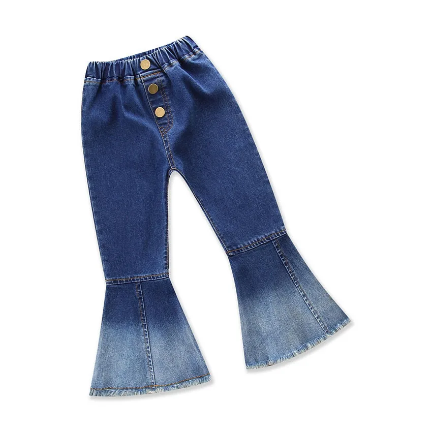 2018 Kids Toddler Baby Girl Jeans Bell Bottoms Pants Denim Wide bottom
