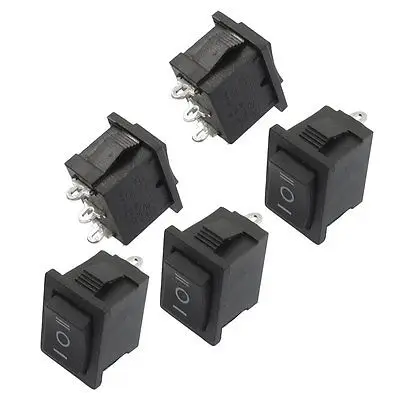 5 шт. SPDT On/Off/On Мини Черный 3 контактный тумблер AC 6A/250 В 10A/125|Выключатели| |