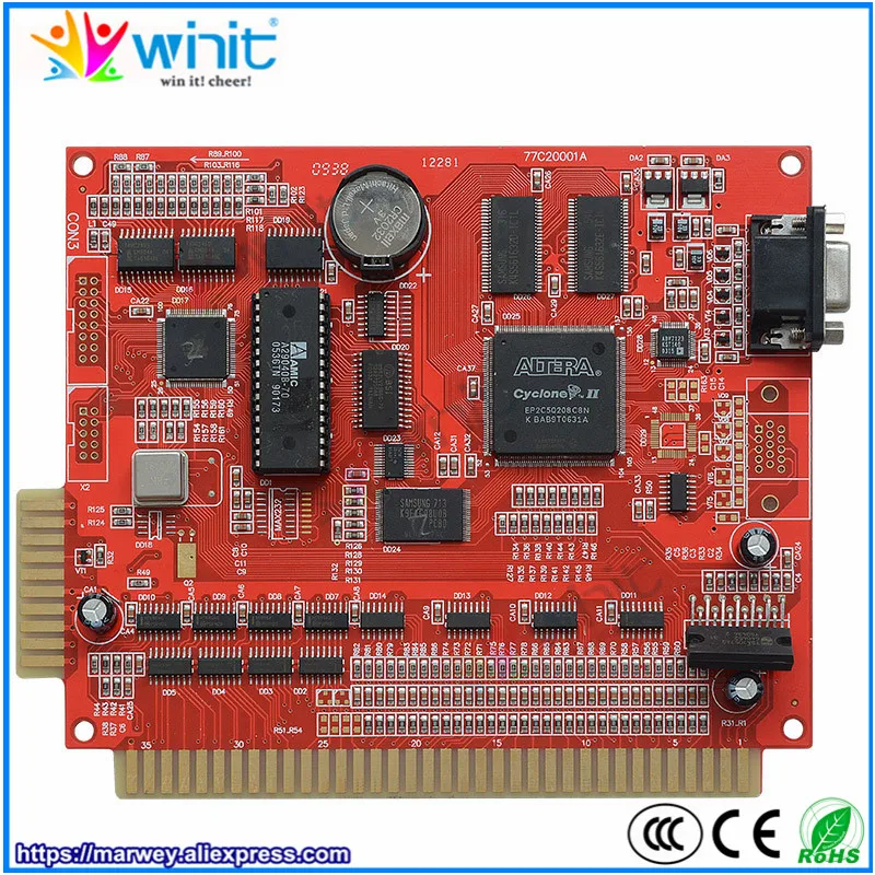 

Marwey 9 in 1 game board red casino gambling PCB circuit game board multi games support VGA output for slot arcade game machine
