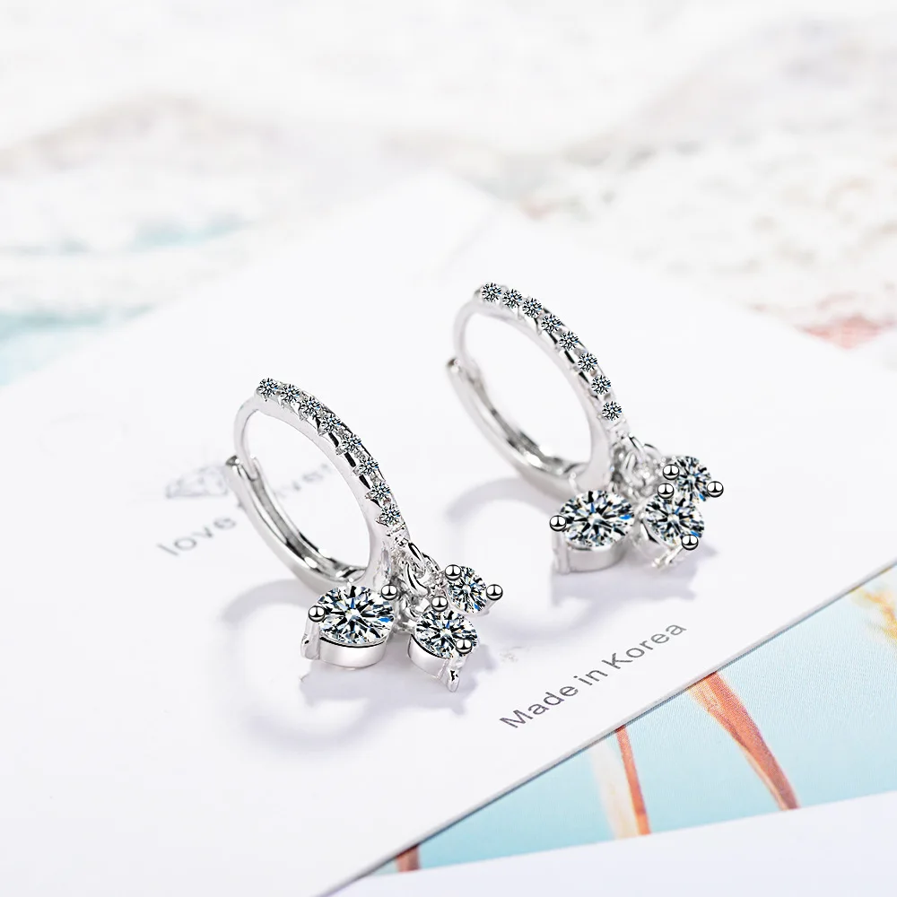 Серьги-кольца из стерлингового серебра 925 пробы, роскошные серьги с кристаллами для женщин, новая корейская мода, ювелирные изделия для ушей, Oorbellen