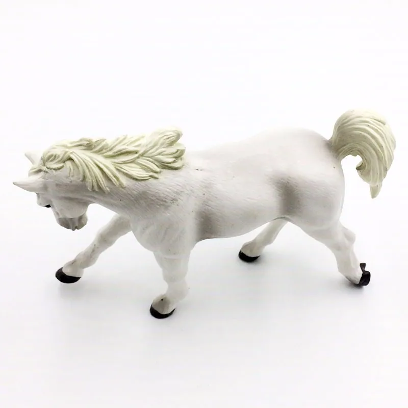 

14cm Quality Goods Fine Horse Animal Model Artificial PVC Real USA White One Animal Action Figure Kids Toys