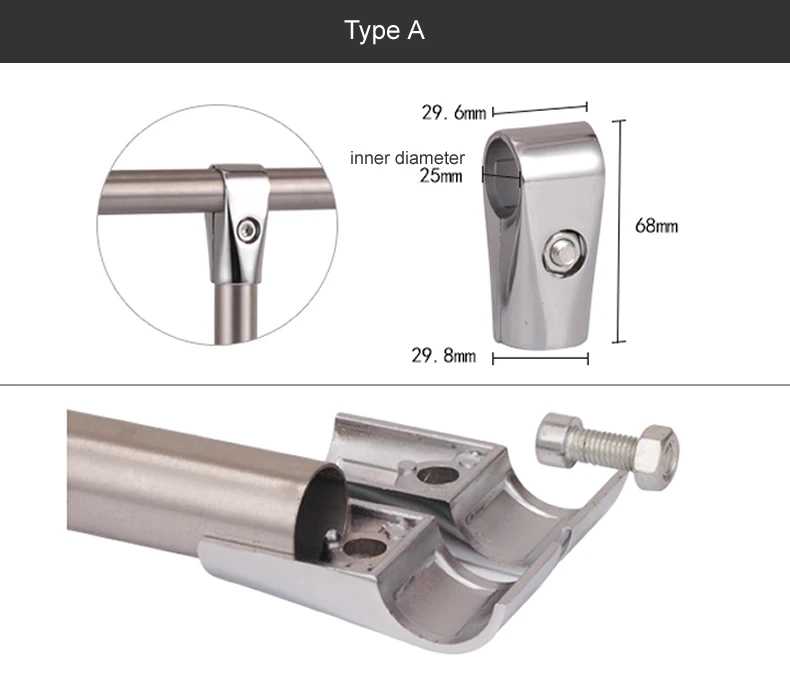 Соединитель из алюминиевого сплава для труб/труб из нержавеющей стали, подвижное крепление, полки для одежды, стойки для демонстрации, соединительные фитинги