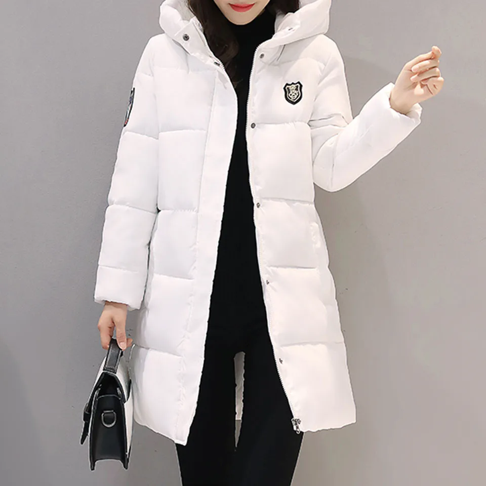 Long sleeve white dress winter jacket